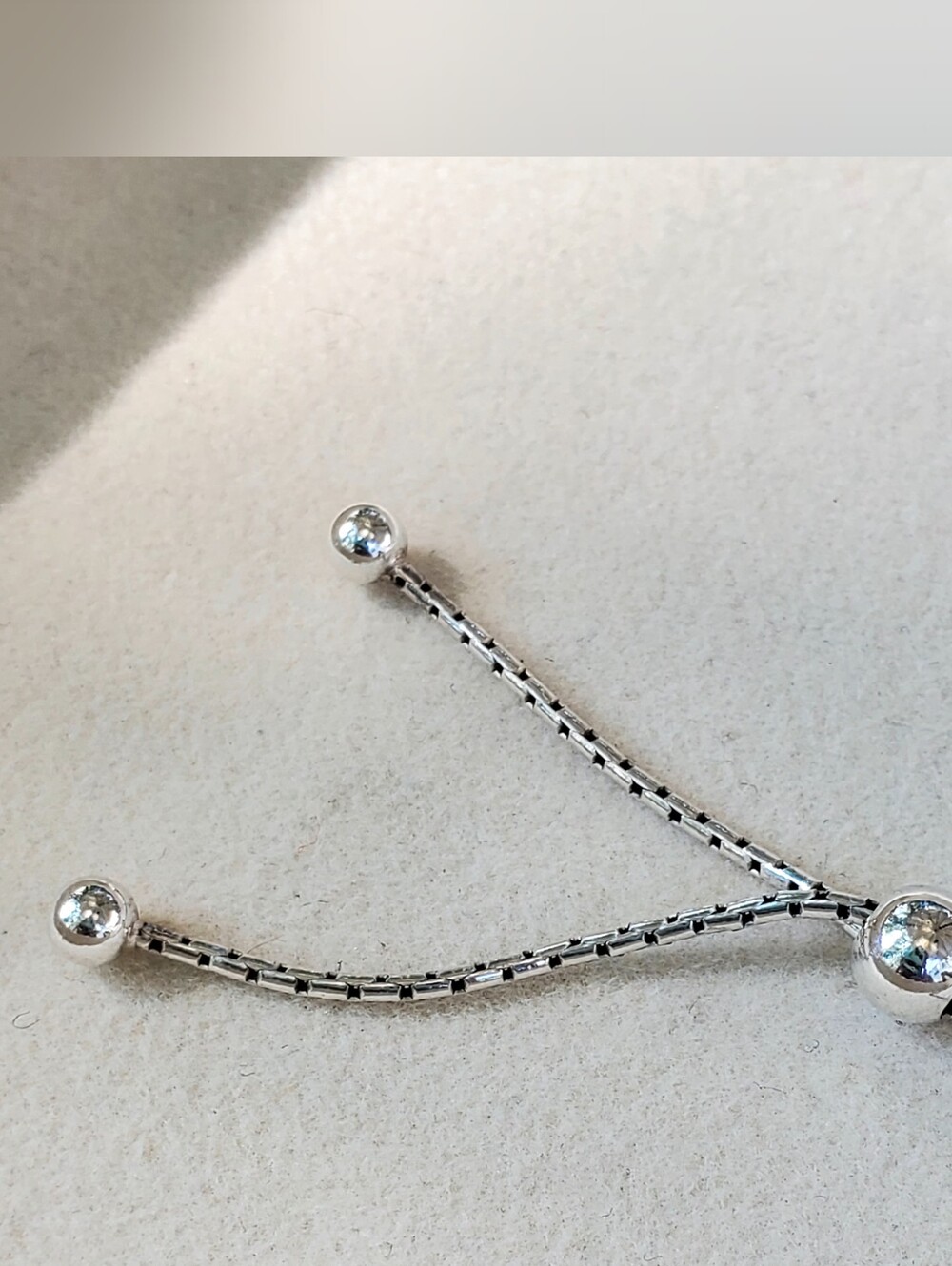 Italian Sterling Silver Adjustable Box Chain Bracelet - Picture 5 of 7